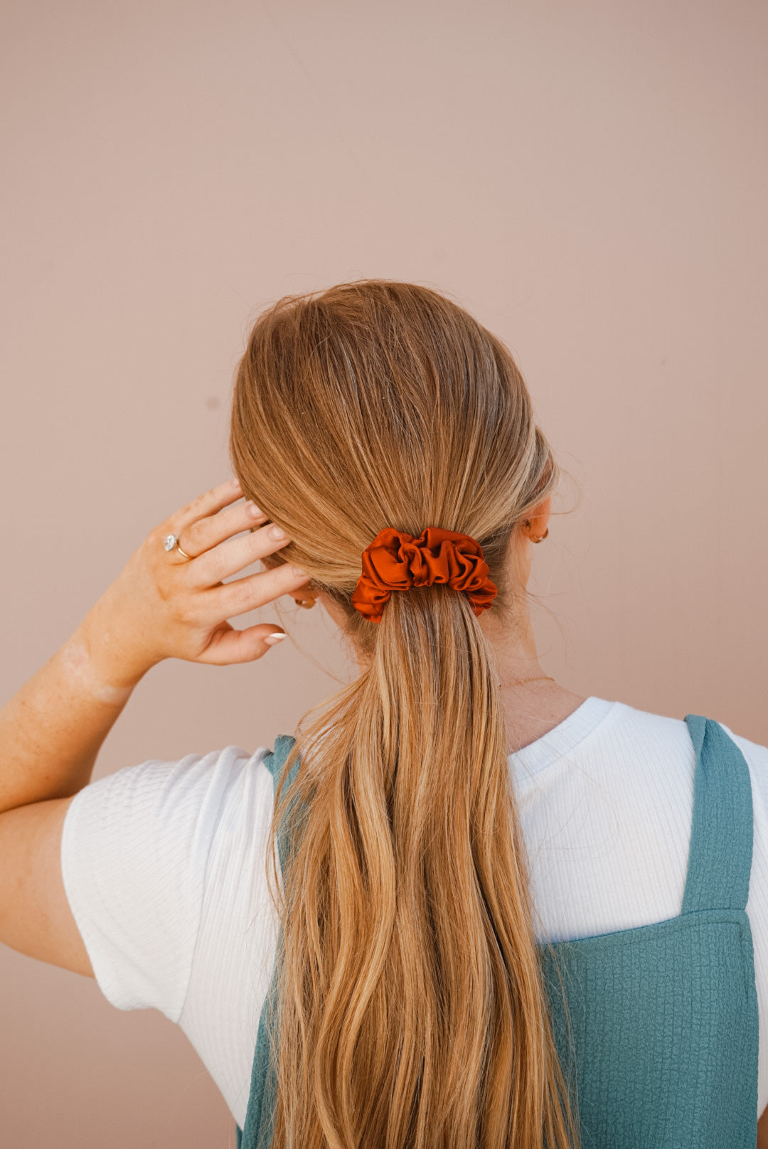 firecracker red silk skinny scrunchie