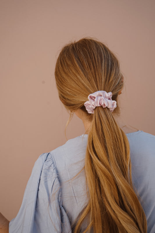 lavender silk skinny scrunchie