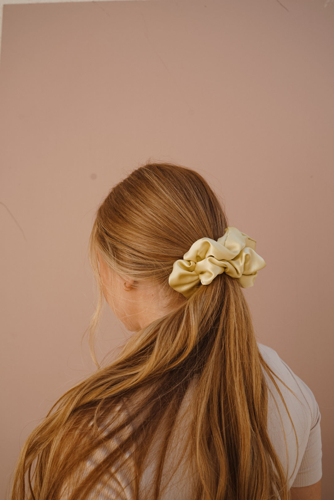 lime oversized silk scrunchie