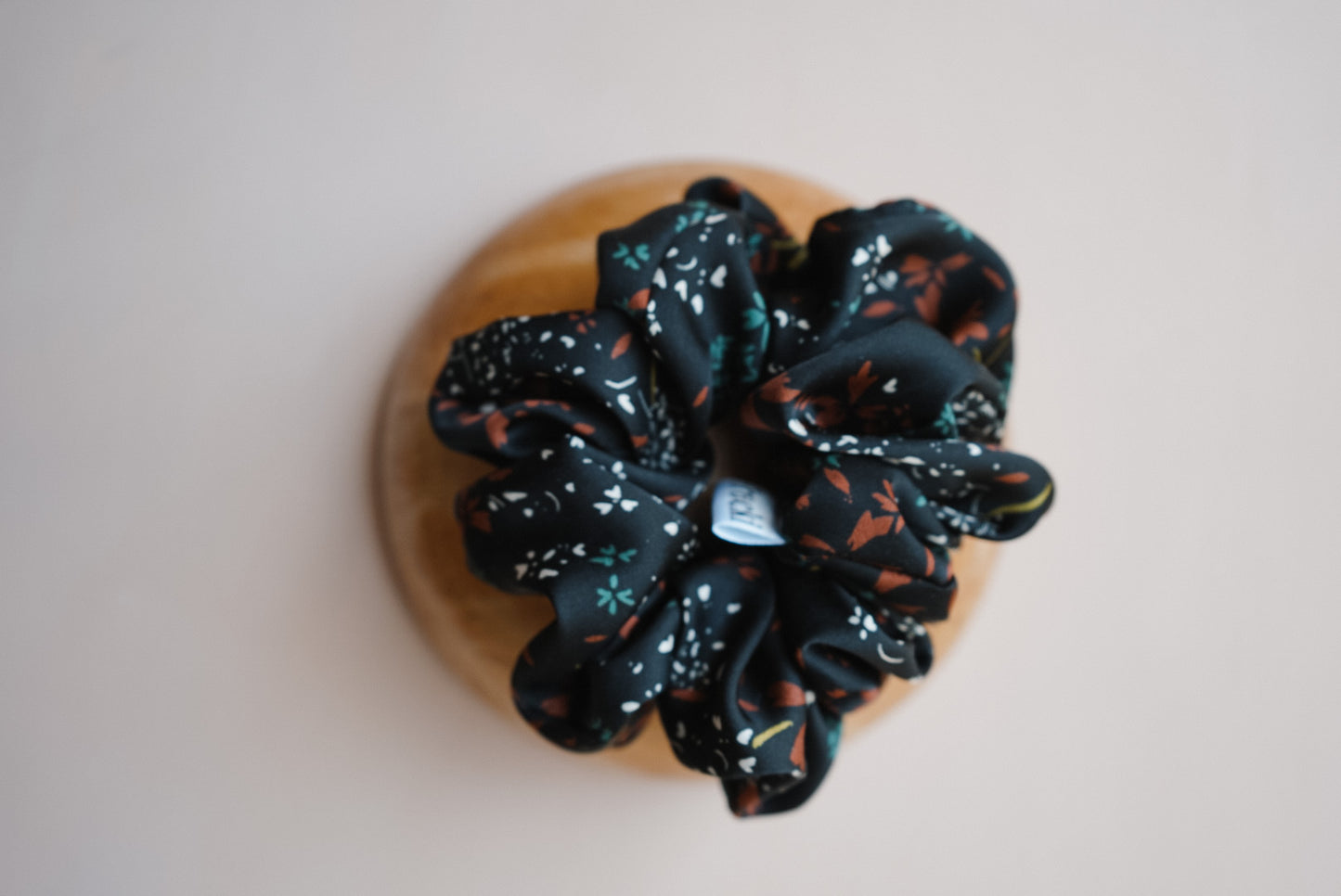 the black floral oversized scrunchie