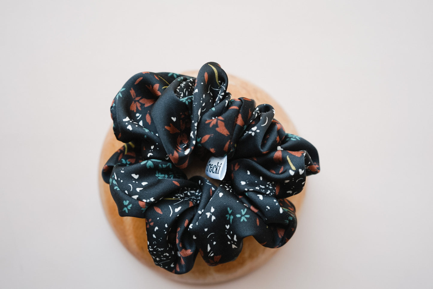 the black floral oversized scrunchie