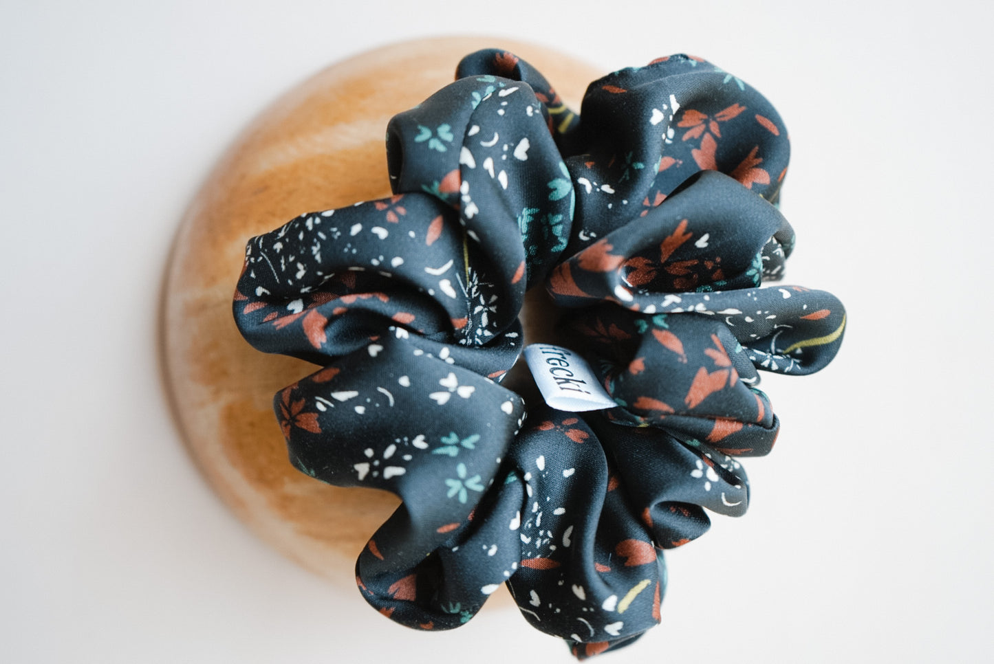 the black floral oversized scrunchie