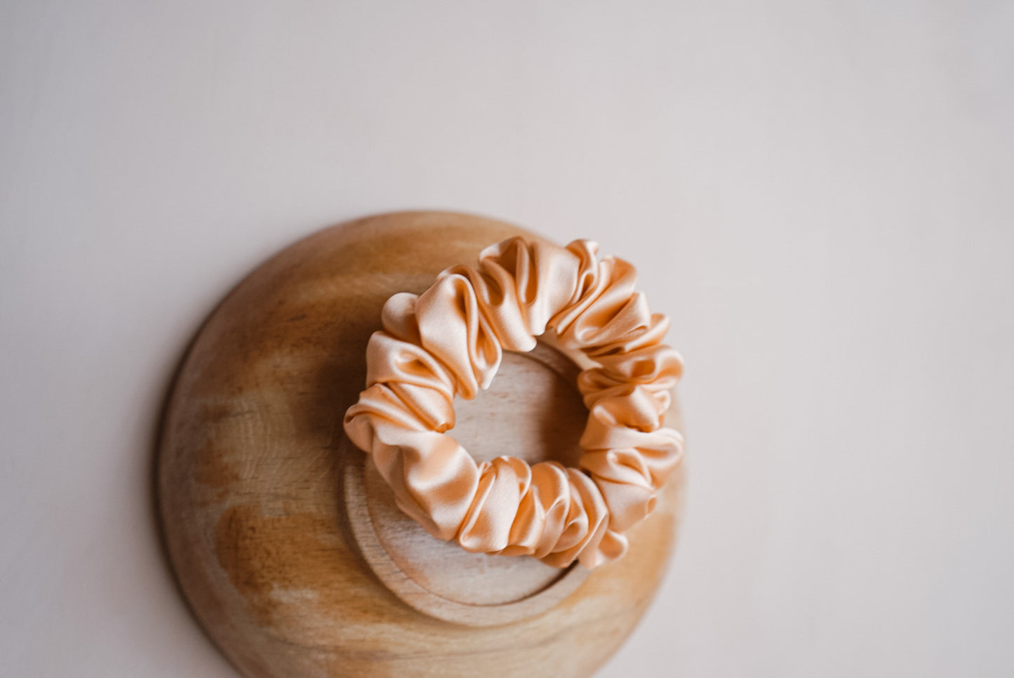 the peach silk skinny scrunchie