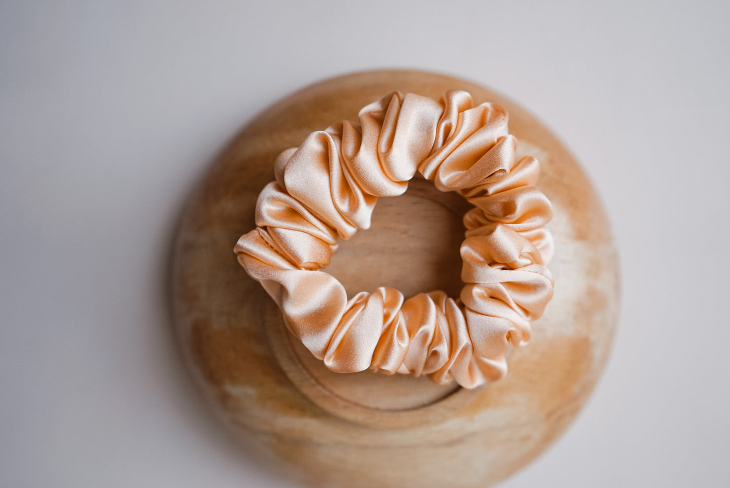 the peach silk skinny scrunchie