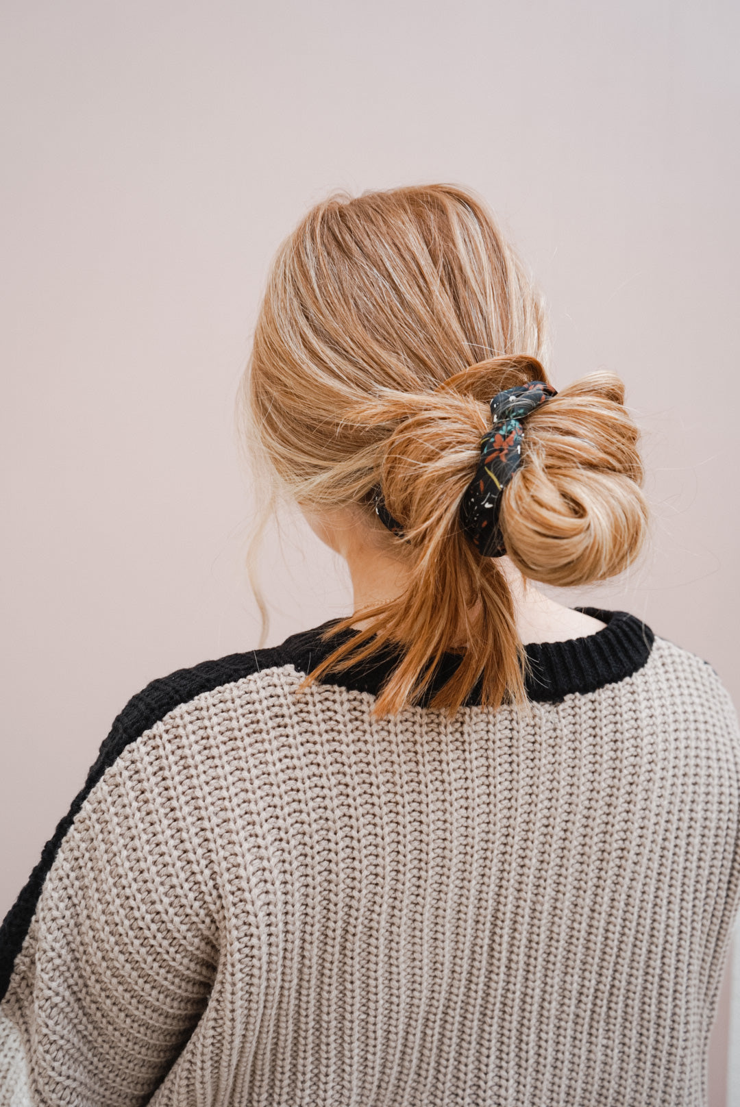 the black floral oversized scrunchie