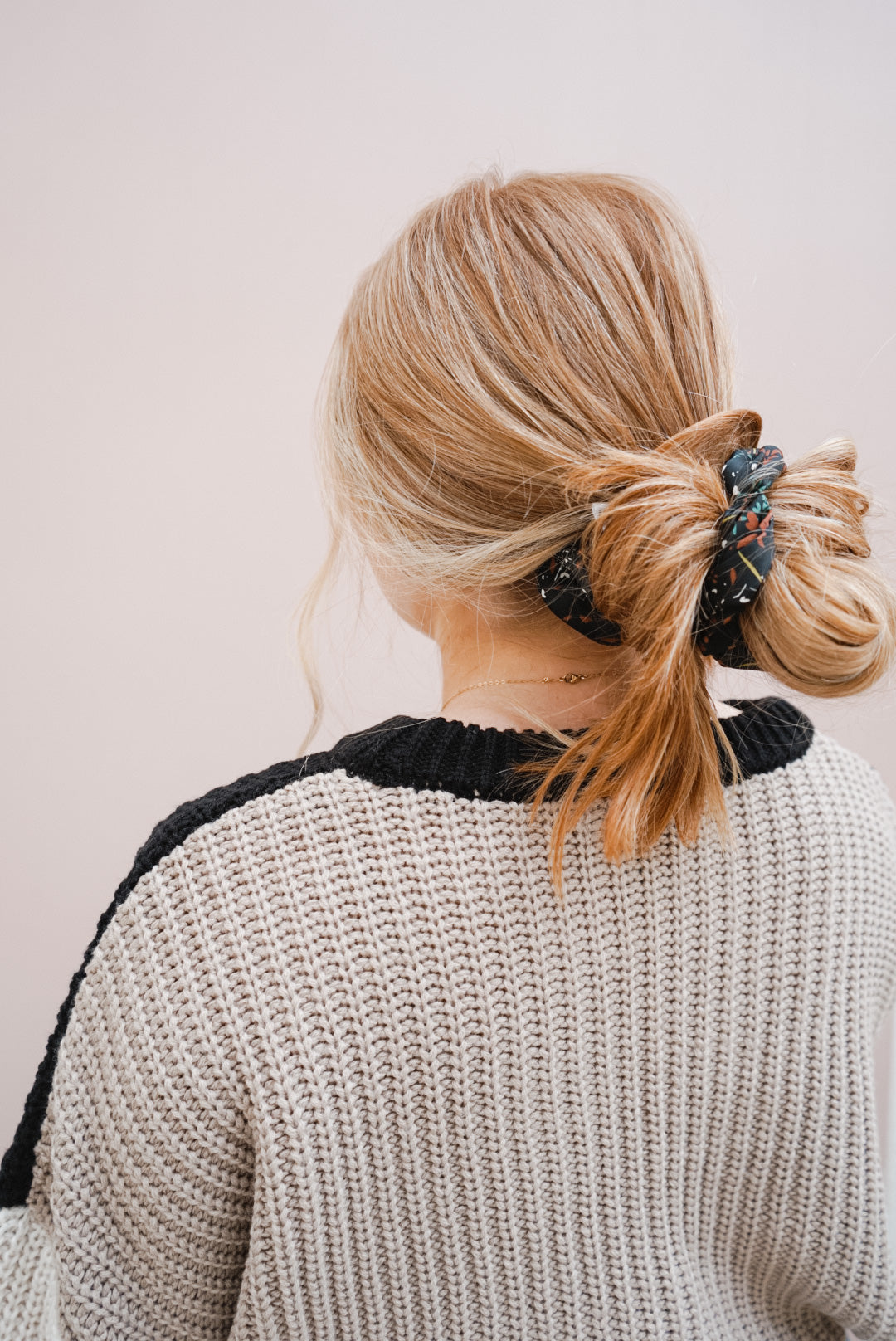 the black floral oversized scrunchie