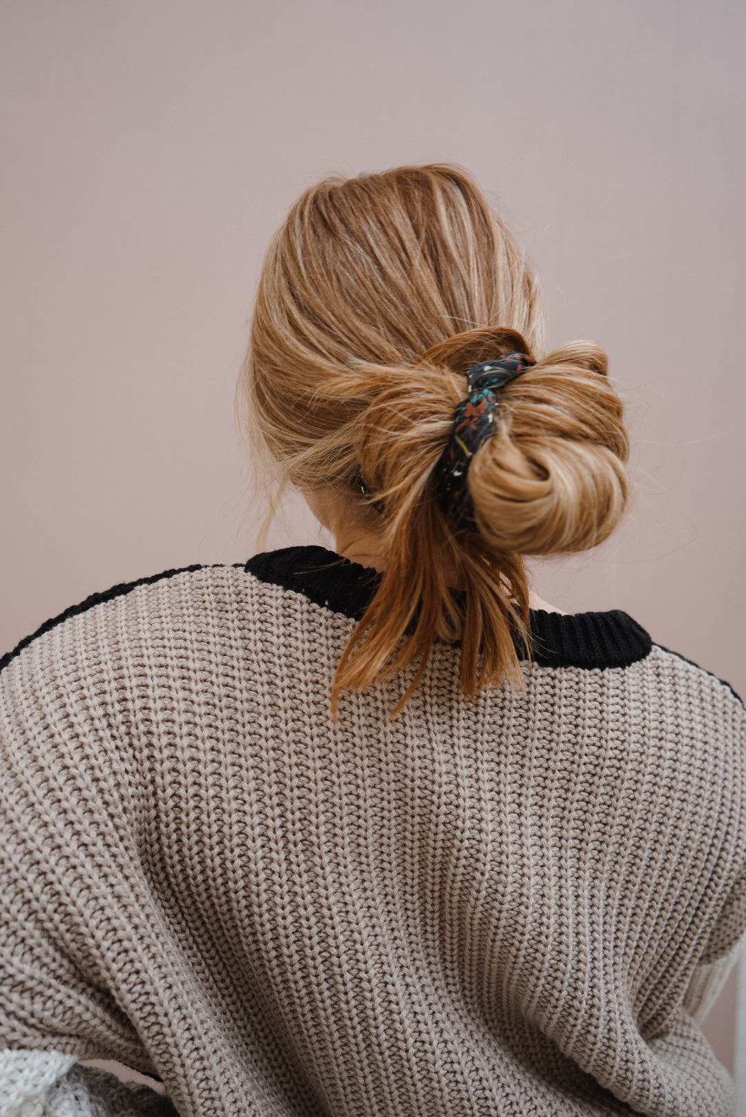 the black floral oversized scrunchie