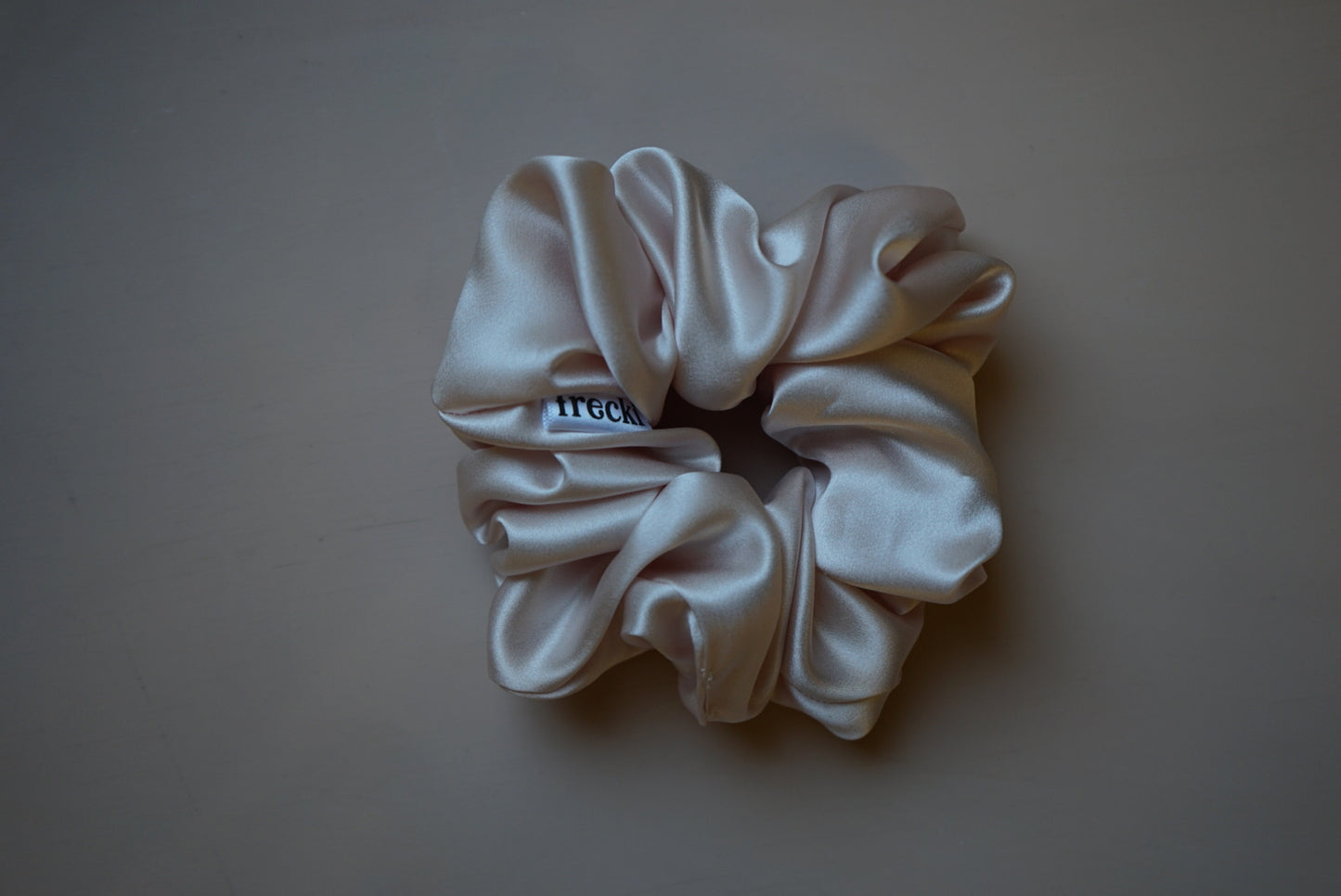 the petal pink oversized silk charmeuse scrunchie