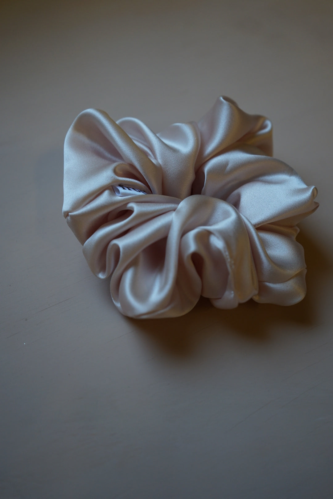 the petal pink oversized silk charmeuse scrunchie