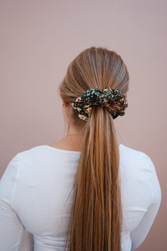 the green girl floral oversized scrunchie