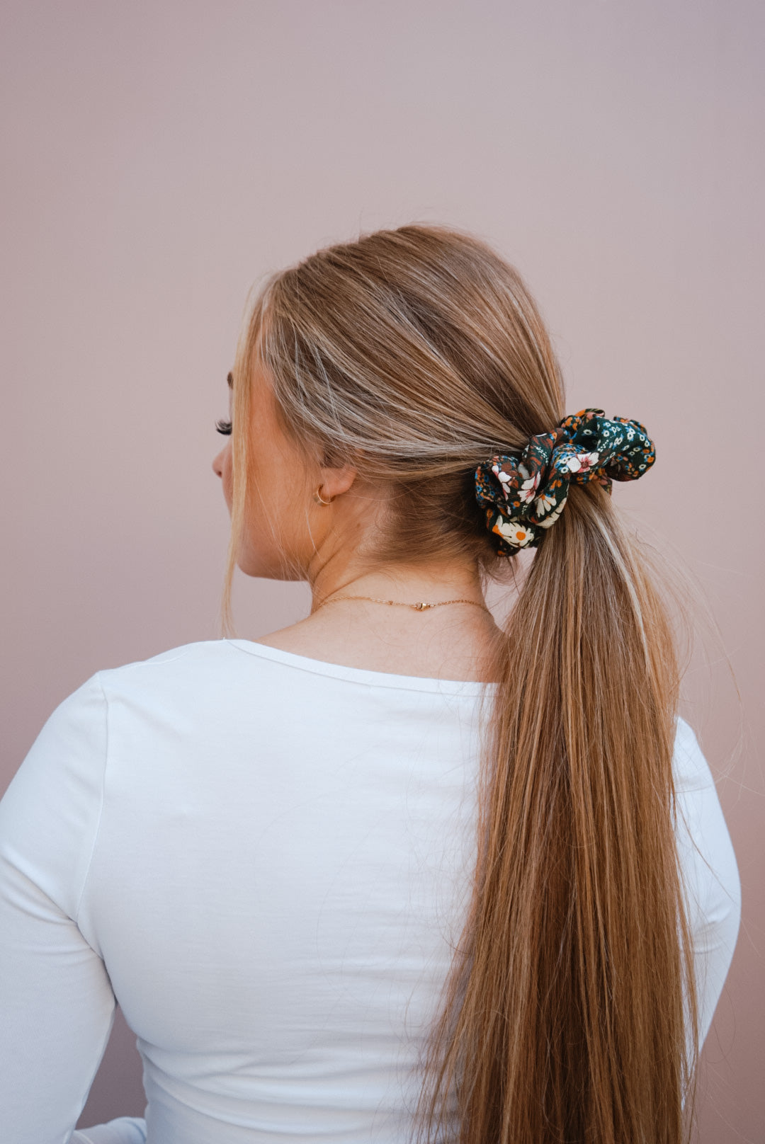 the green girl floral oversized scrunchie