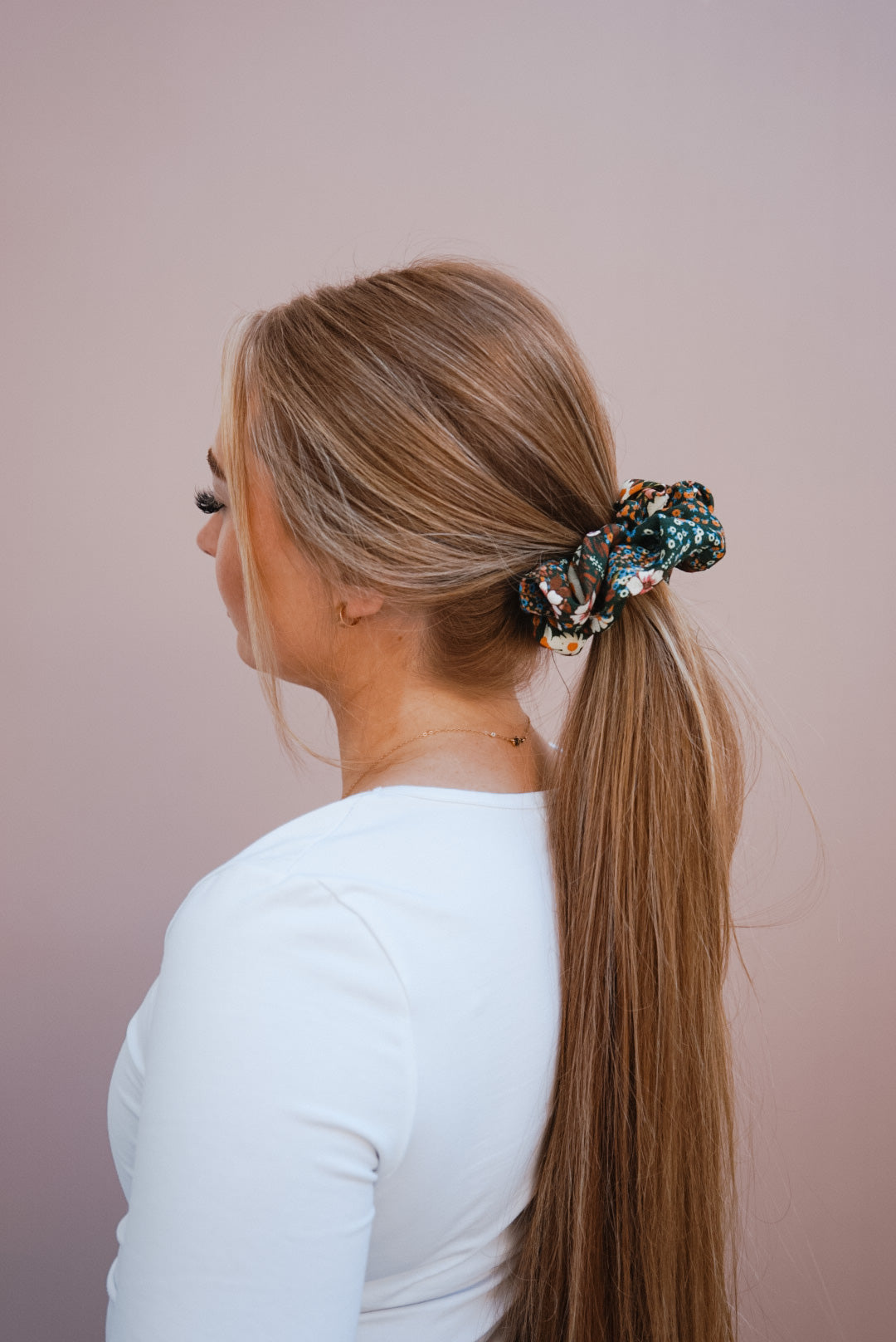 the green girl floral oversized scrunchie