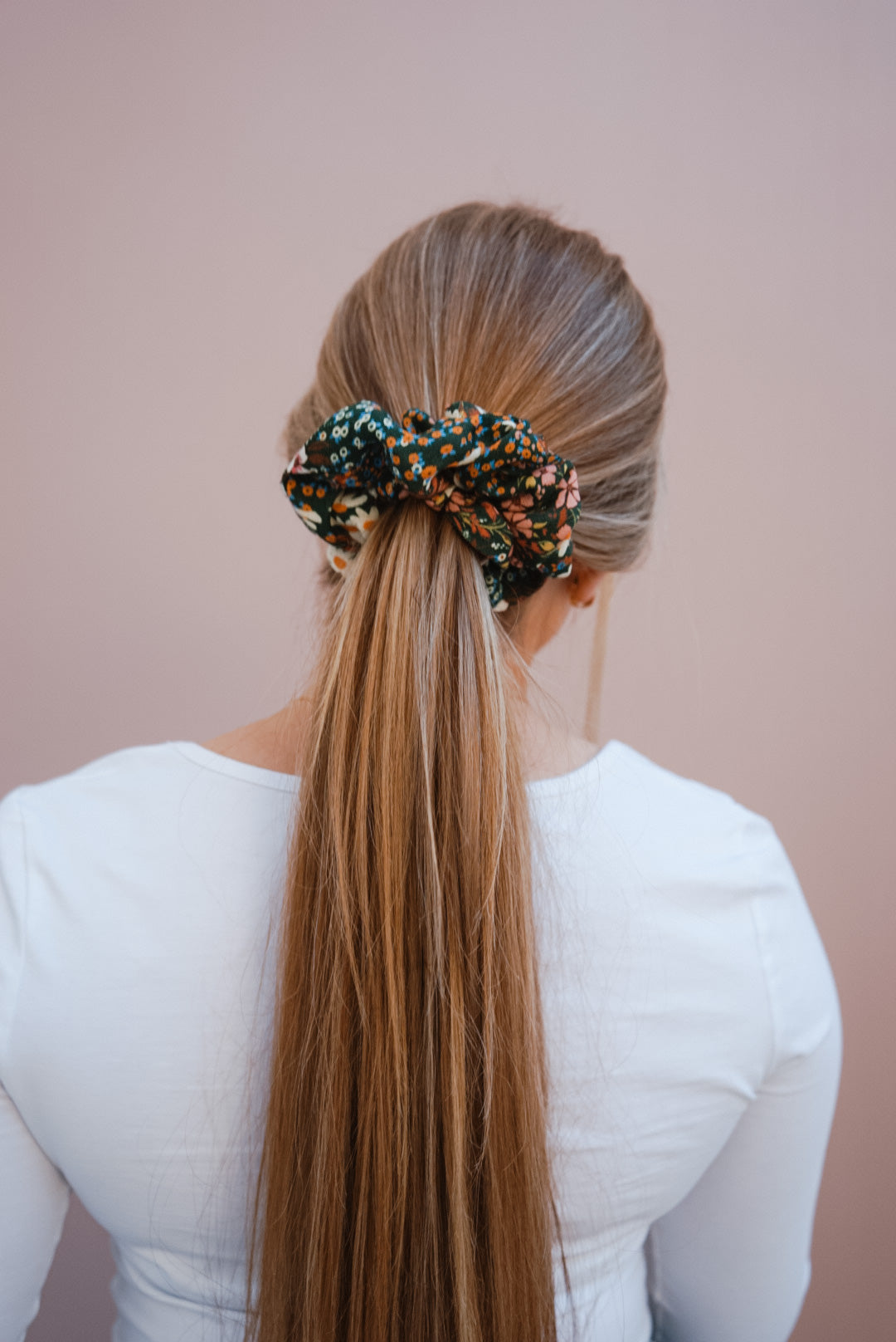 the green girl floral oversized scrunchie