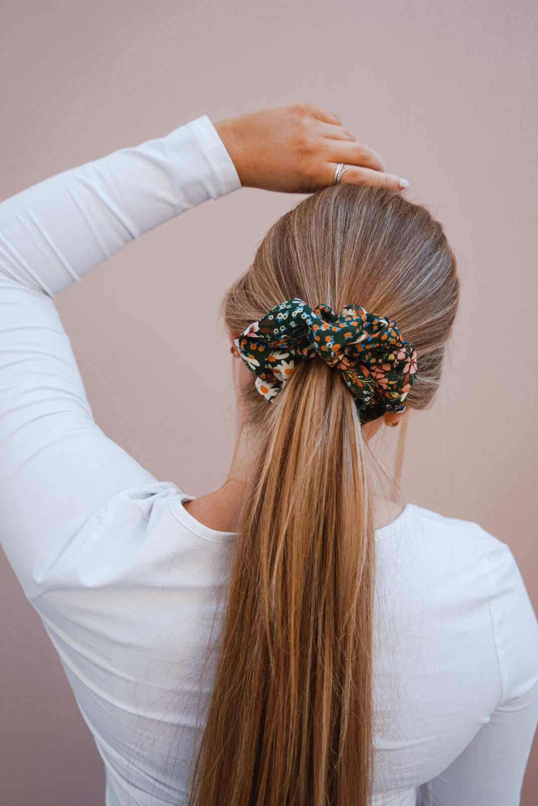 the green girl floral oversized scrunchie