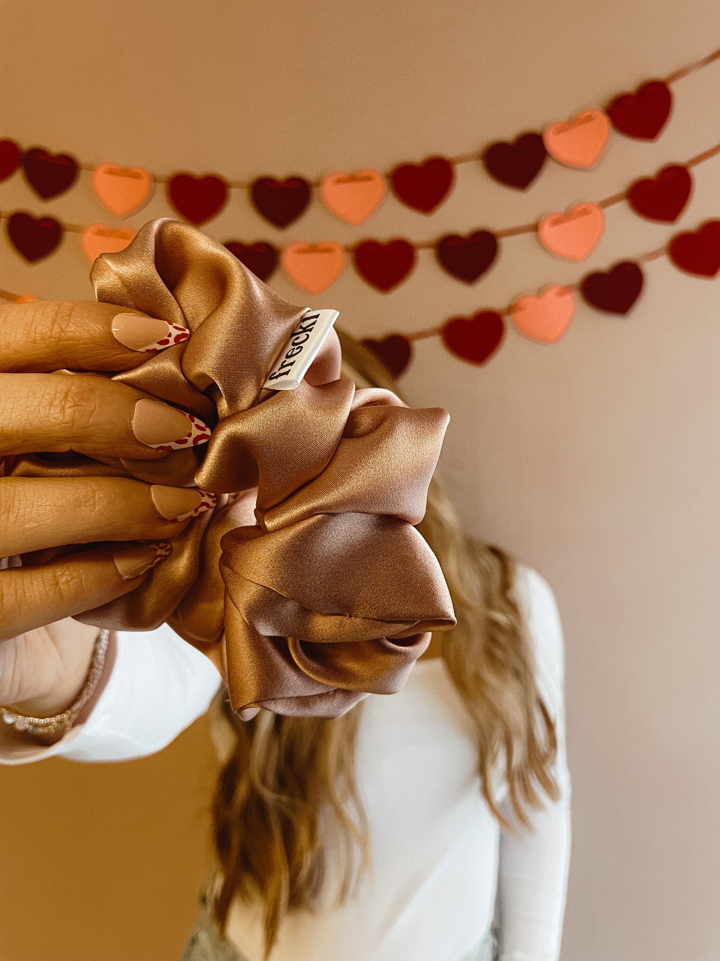 the blush silk charmeuse oversized scrunchie