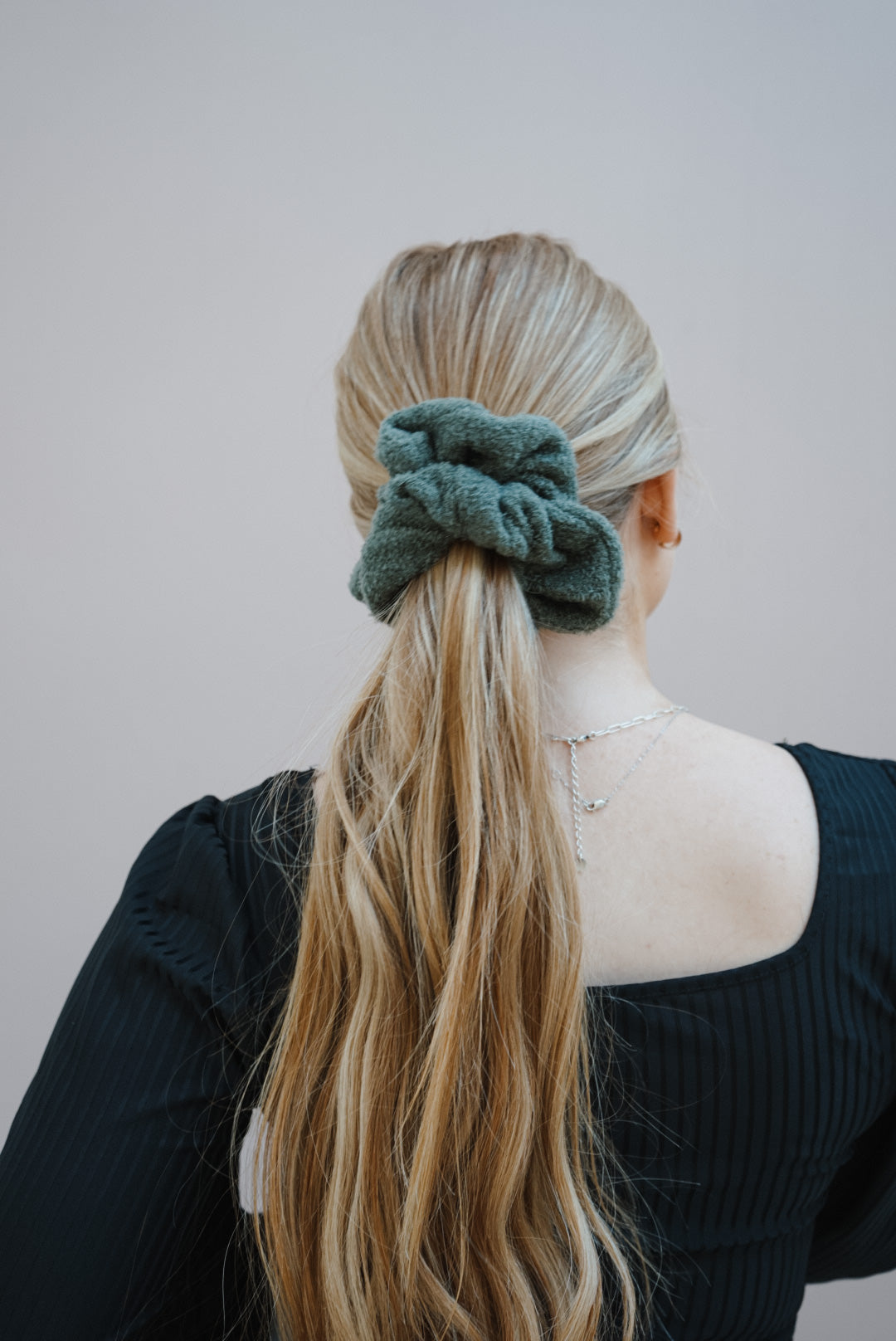 the olive teddy oversized scrunchie