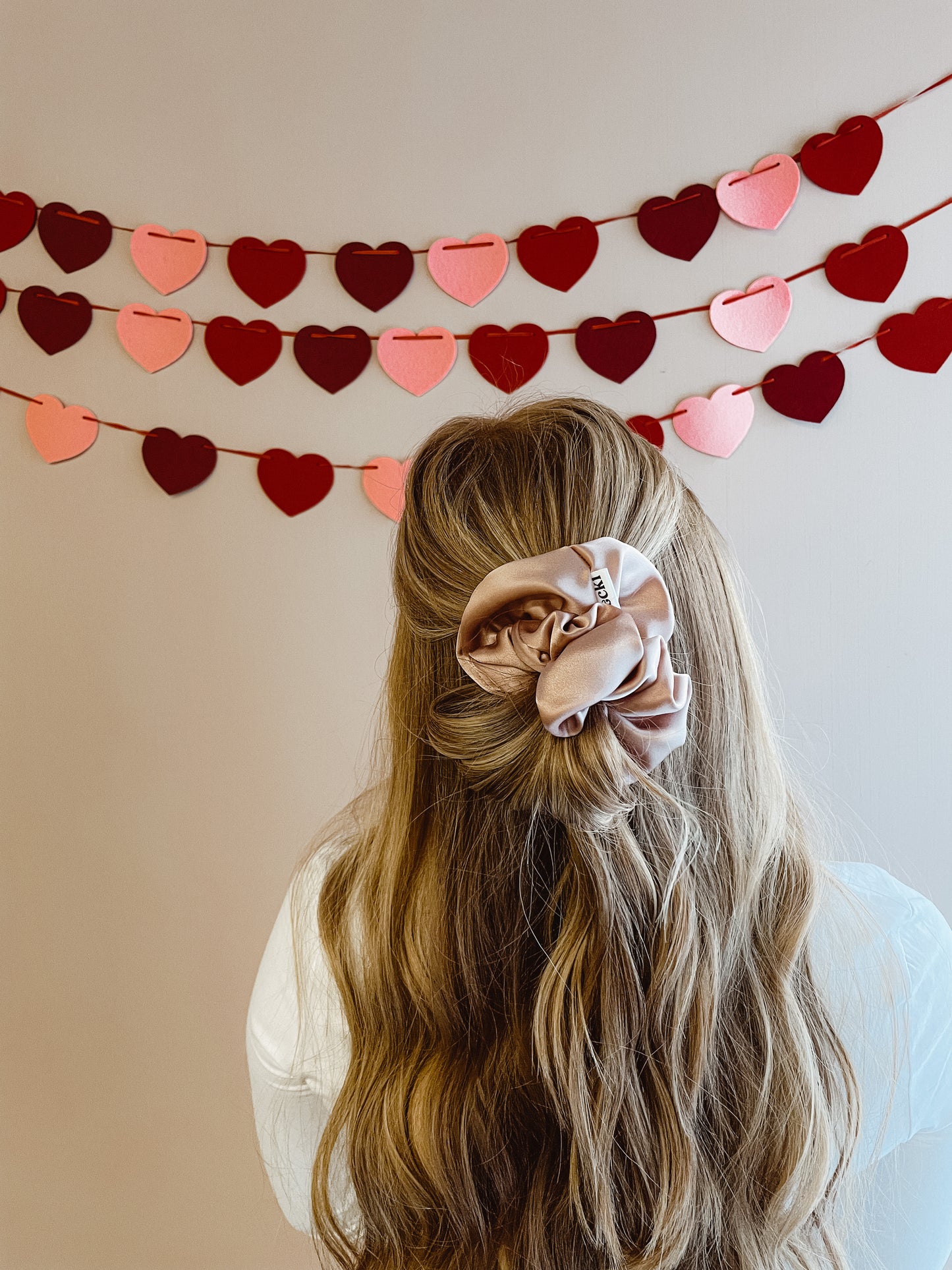 the blush silk charmeuse oversized scrunchie