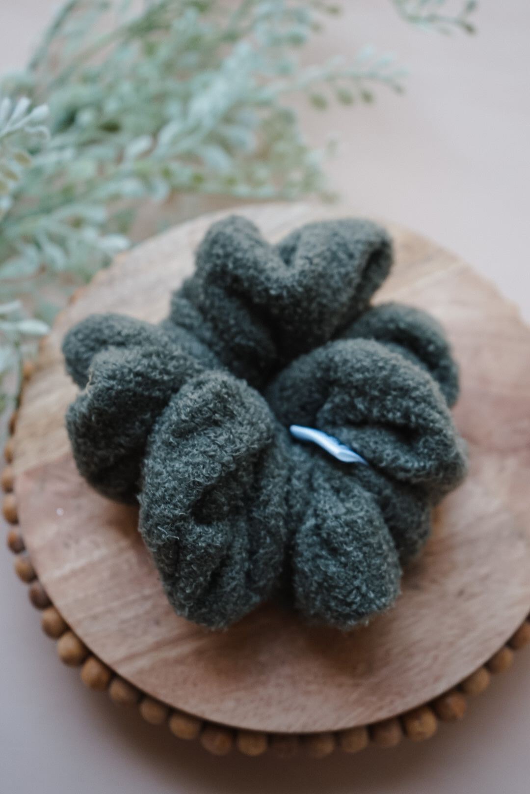 the olive teddy oversized scrunchie