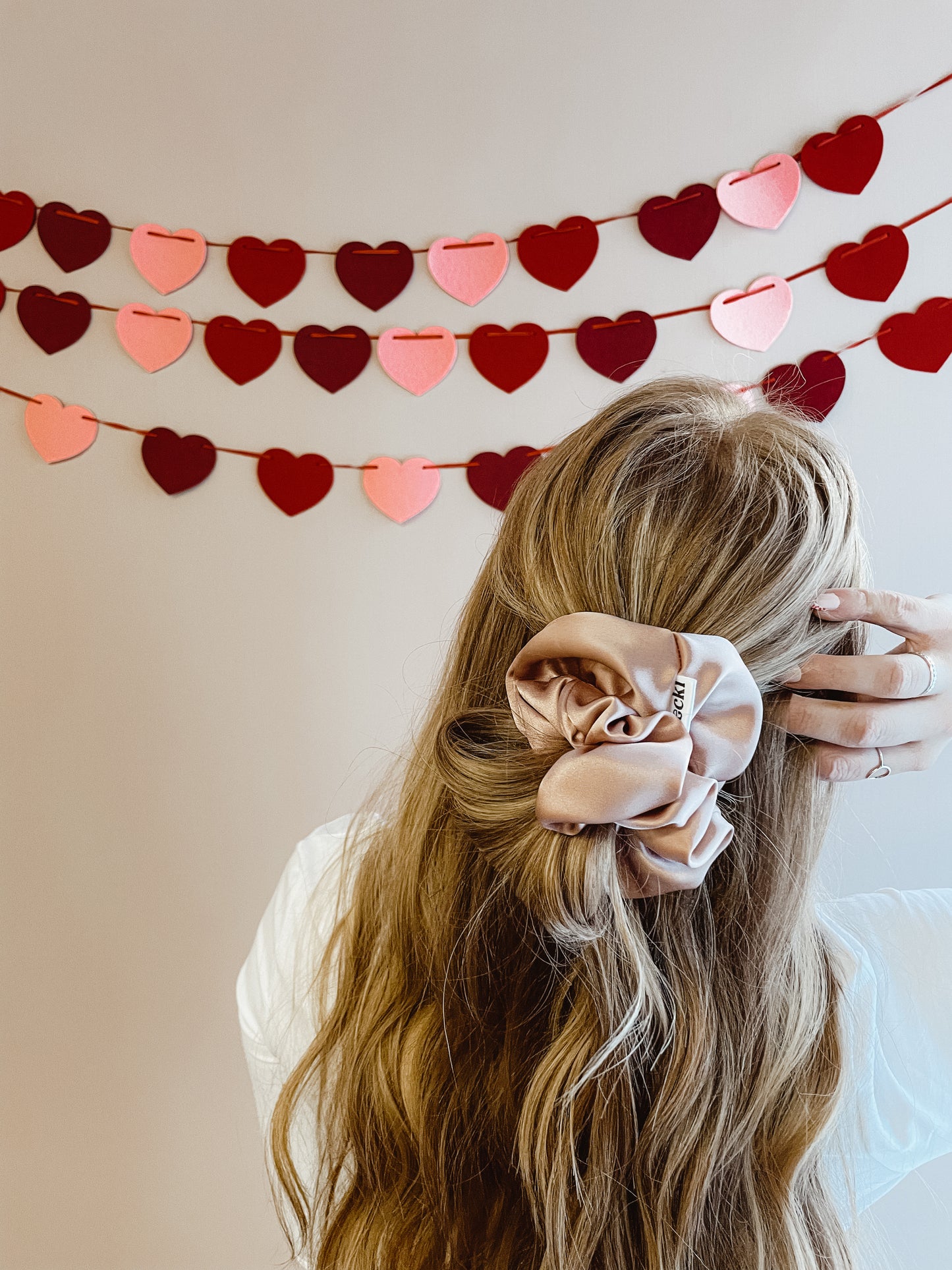 the blush silk charmeuse oversized scrunchie