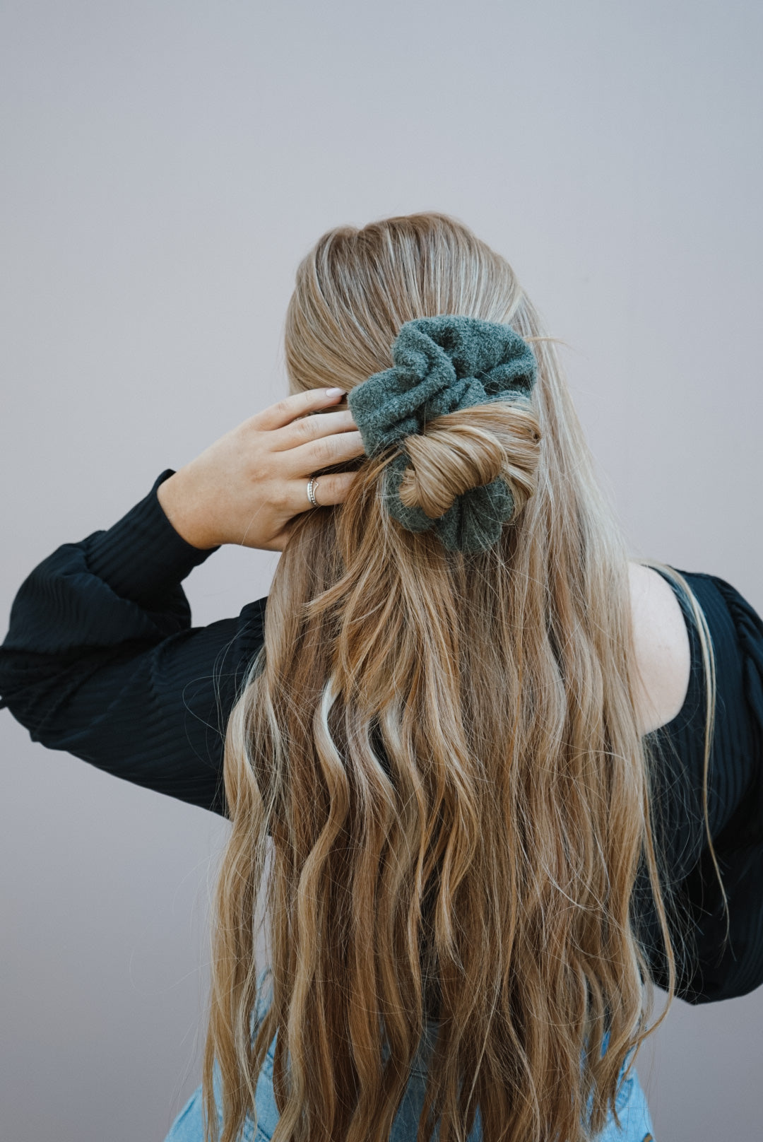 the olive teddy oversized scrunchie