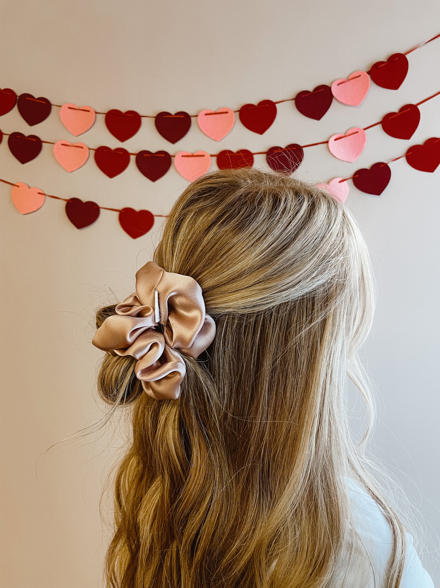 the blush silk charmeuse oversized scrunchie