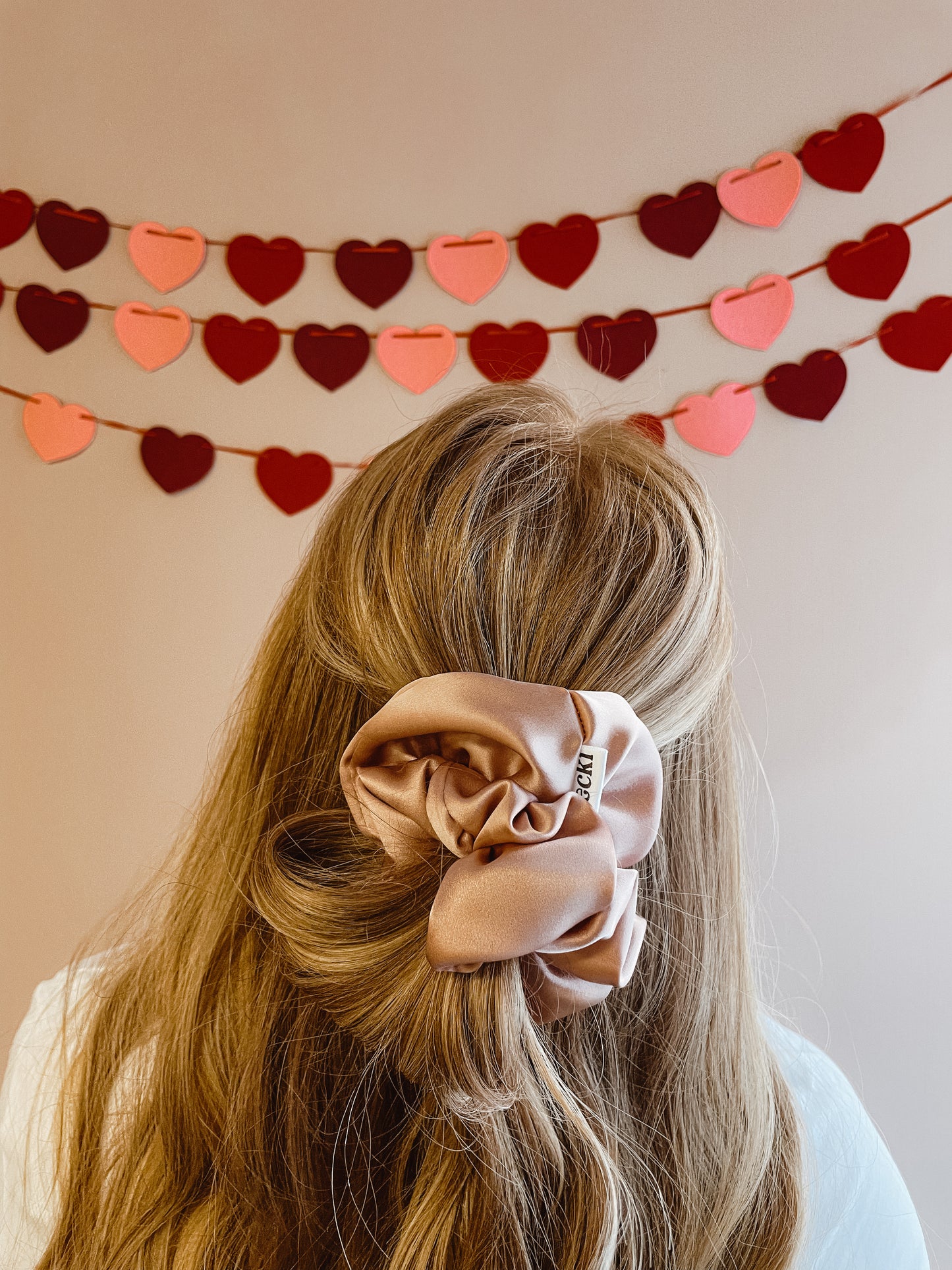 the blush silk charmeuse oversized scrunchie