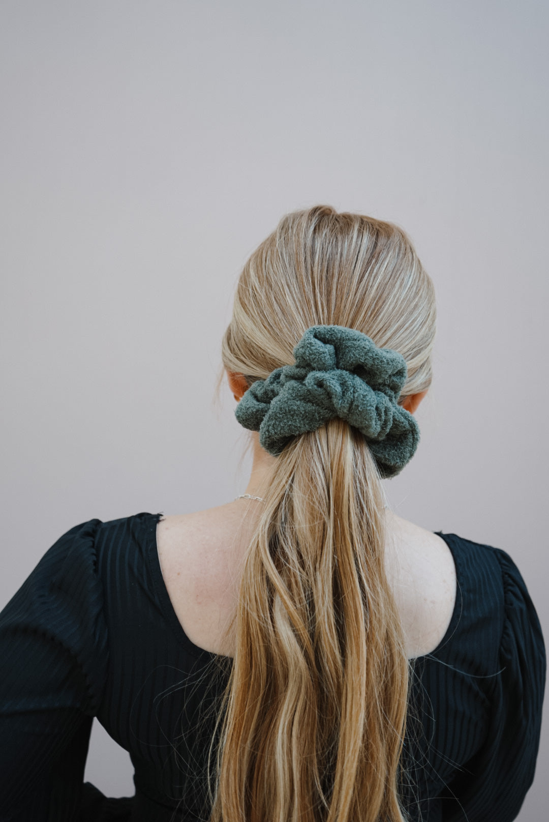 the olive teddy oversized scrunchie