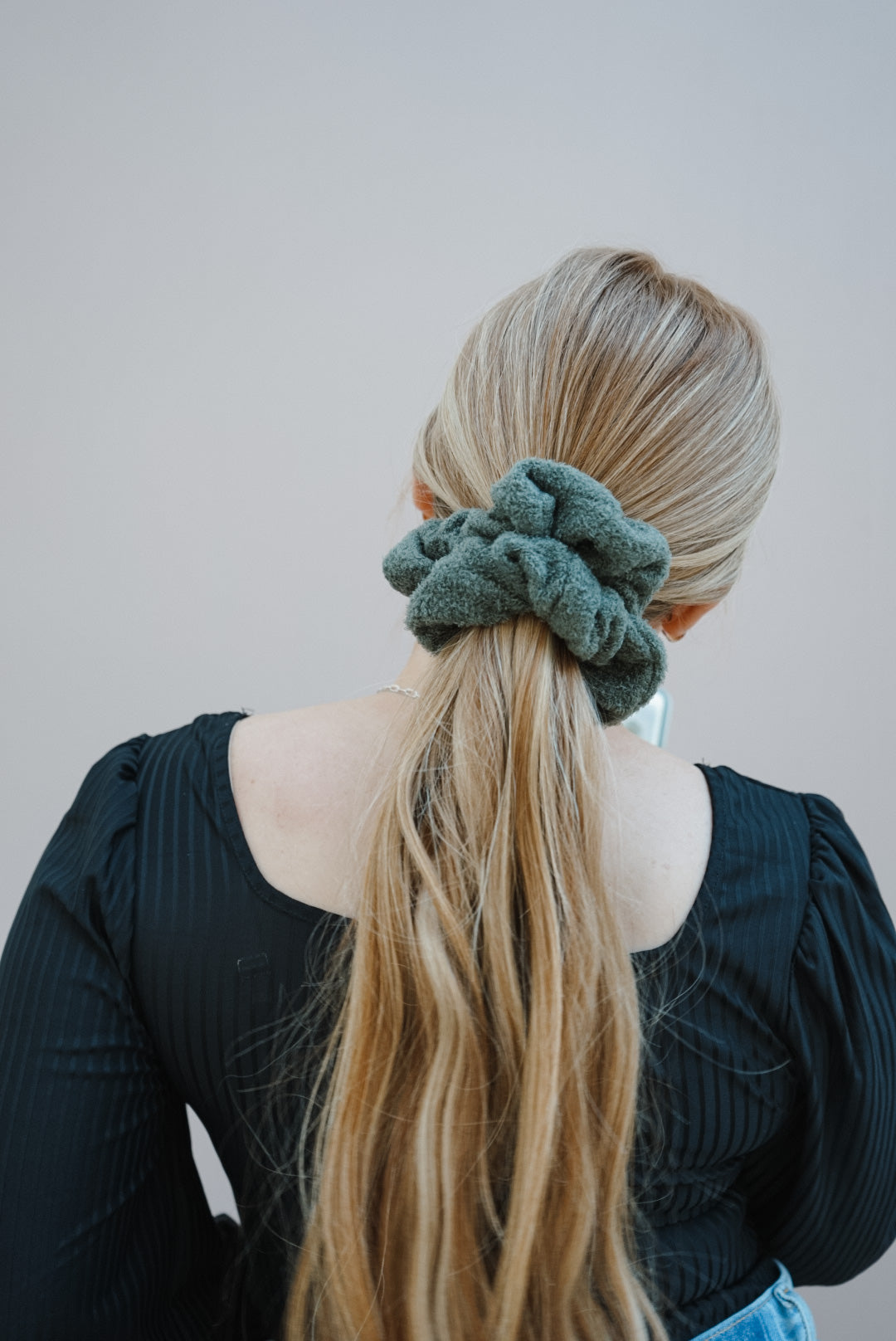 the olive teddy oversized scrunchie