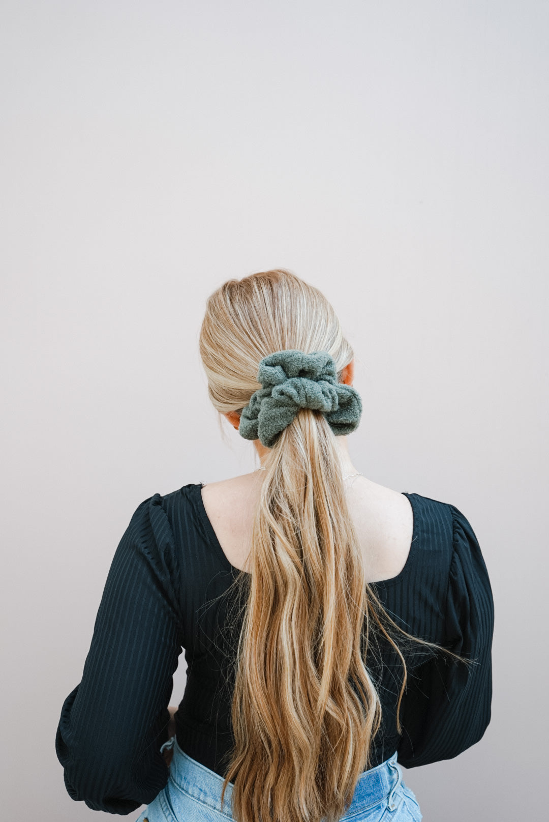 the olive teddy oversized scrunchie