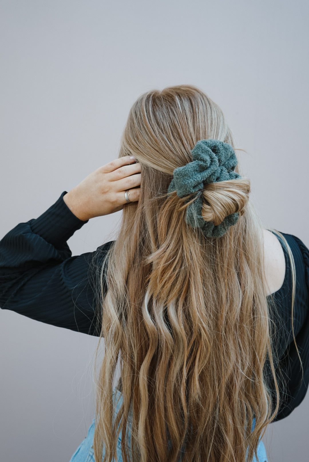 the olive teddy oversized scrunchie