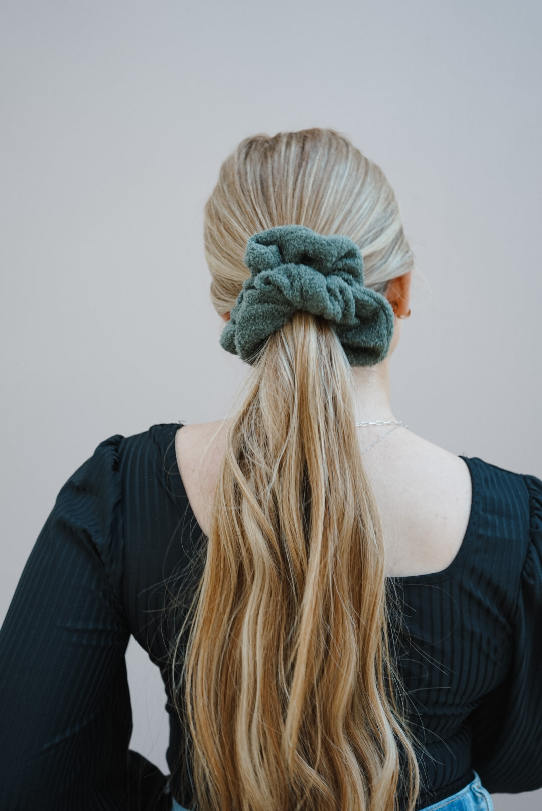 the olive teddy oversized scrunchie