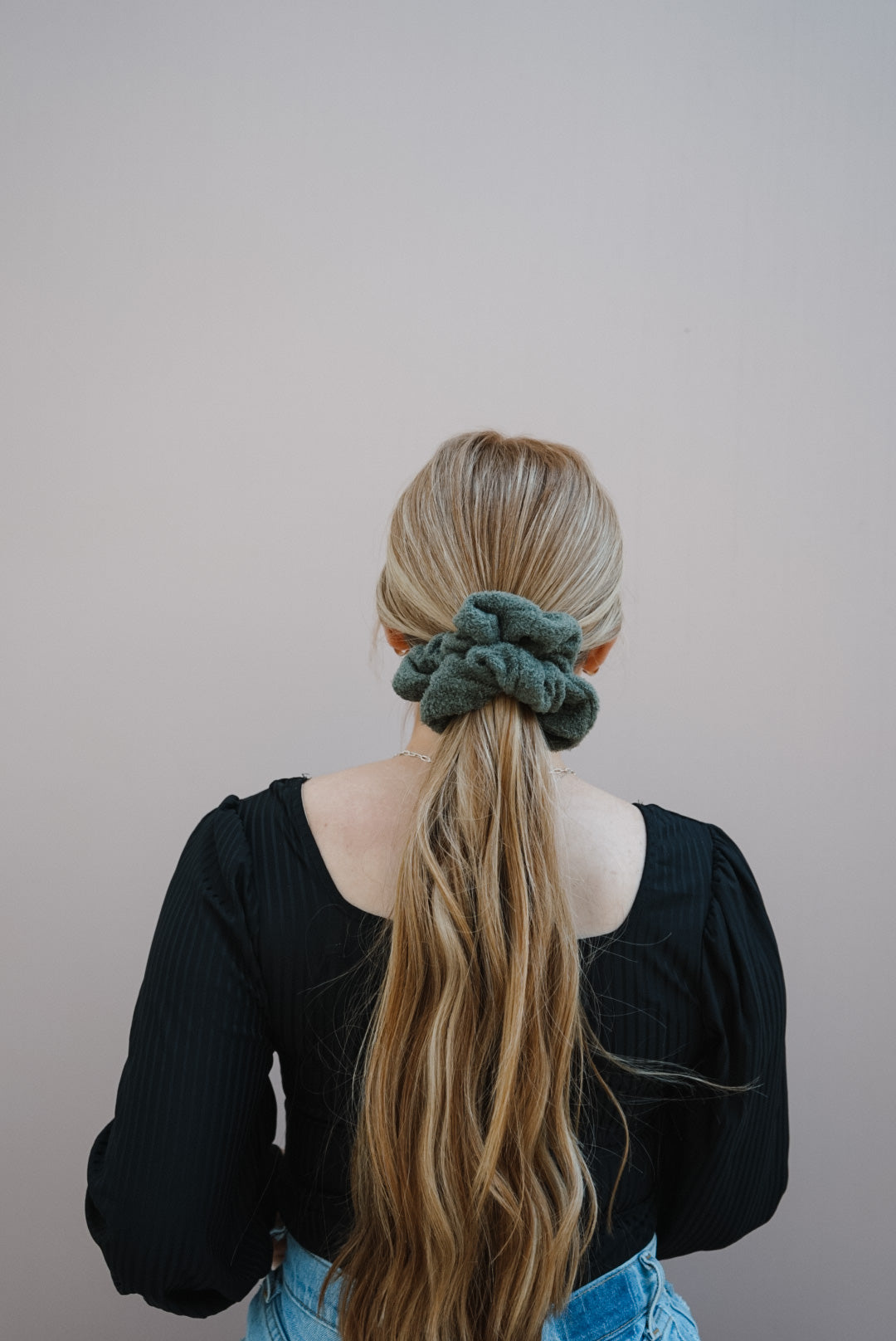 the olive teddy oversized scrunchie