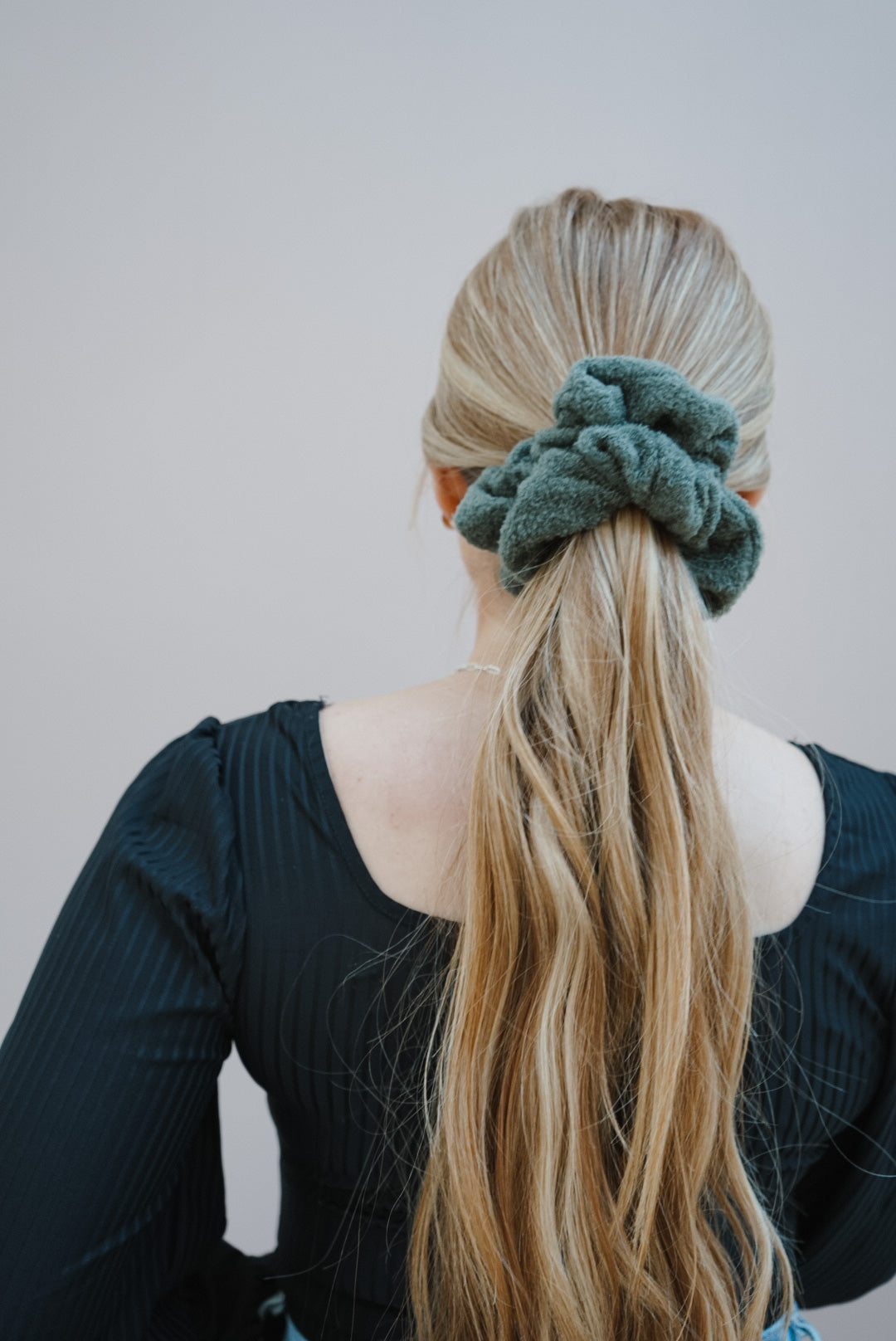 the olive teddy oversized scrunchie