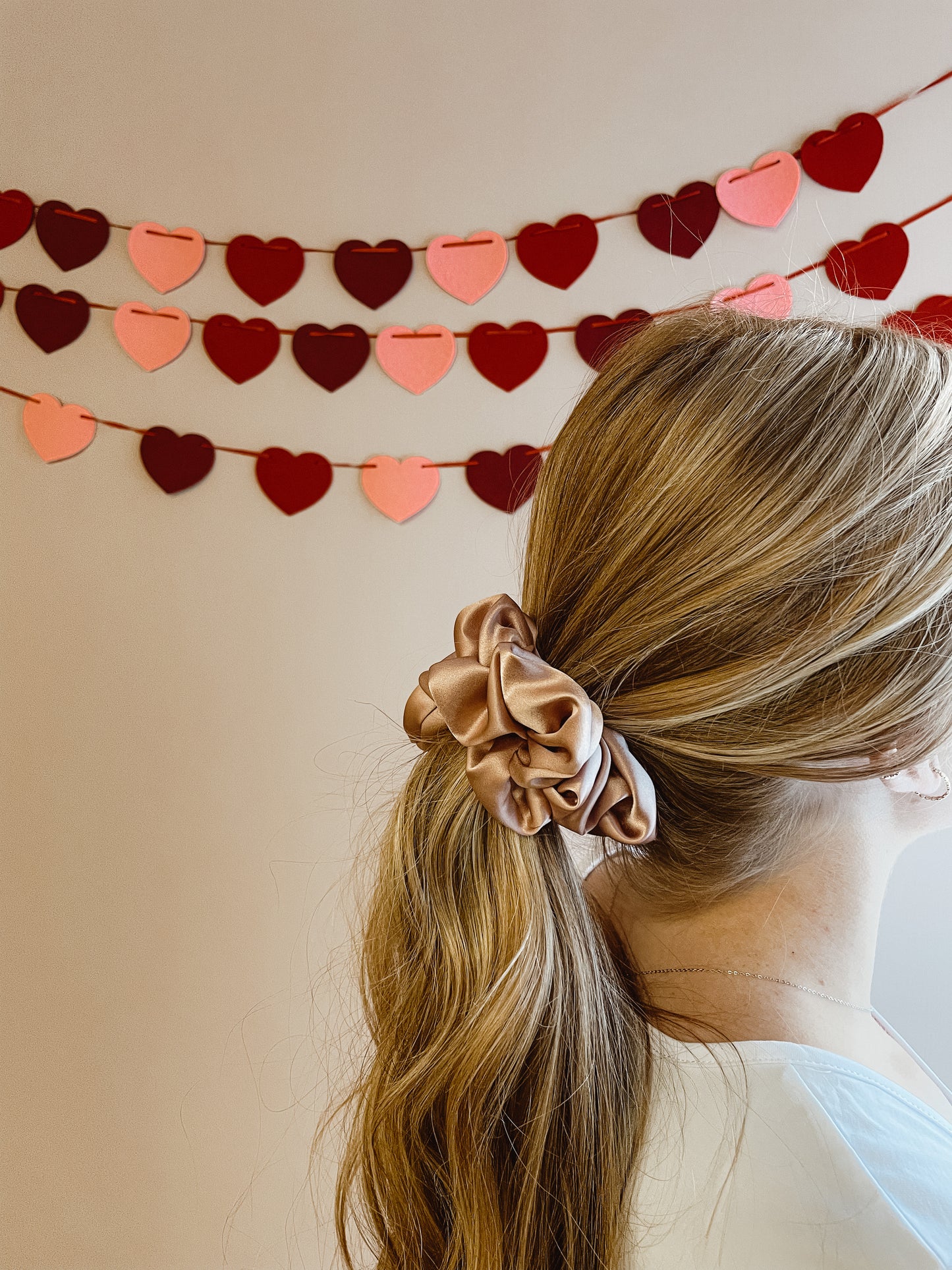 the blush silk charmeuse oversized scrunchie