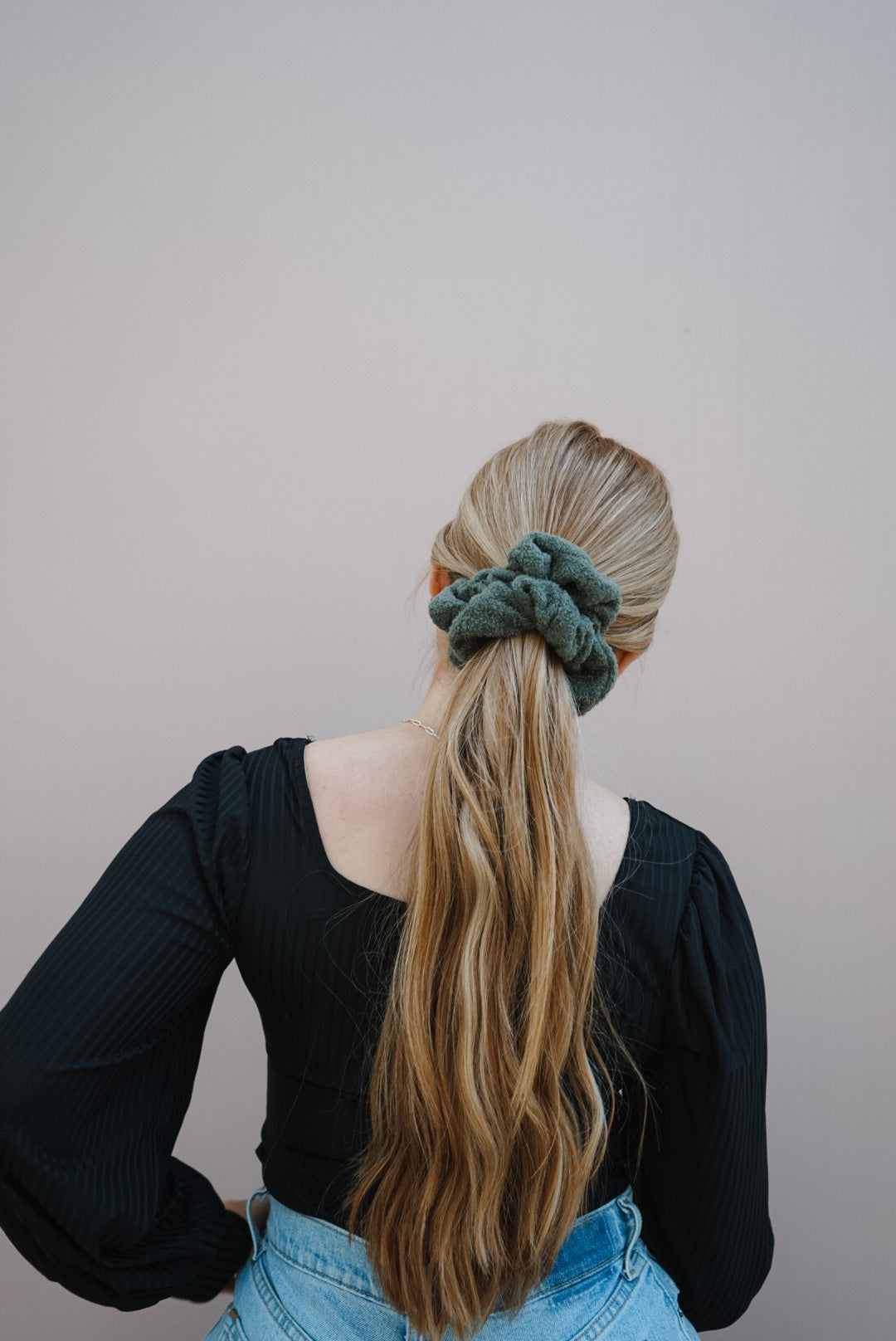 the olive teddy oversized scrunchie