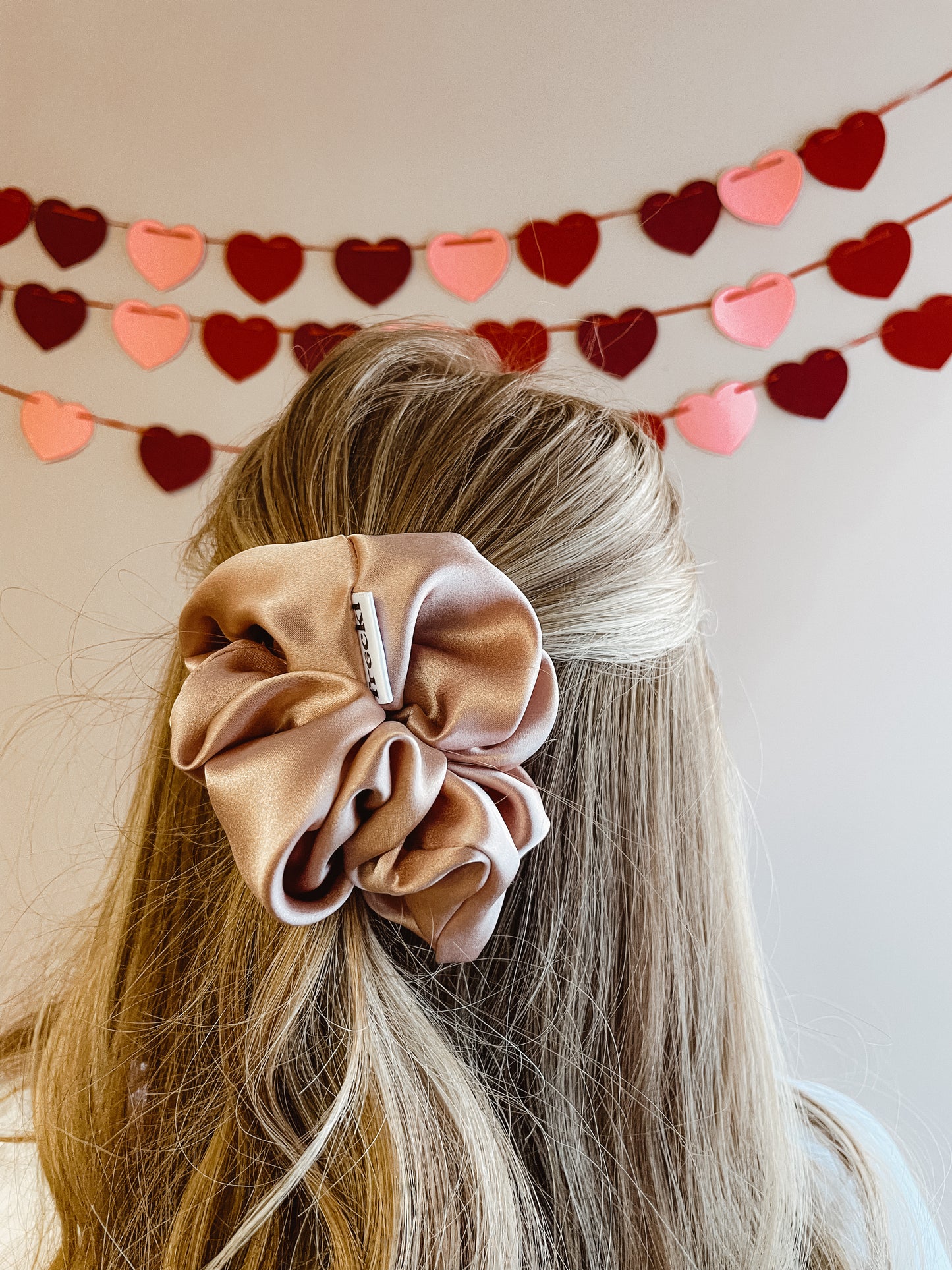 the blush silk charmeuse oversized scrunchie